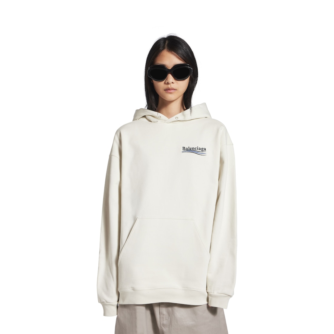 Balenciaga Hoodie Political Campaign Medium Fit Para Mujer En Blanco