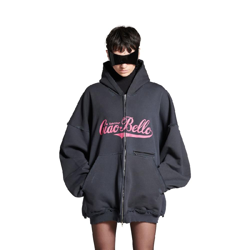 Balenciaga Hoodie Pulled Ciao Bello Large Fit Para Mujer En Negro