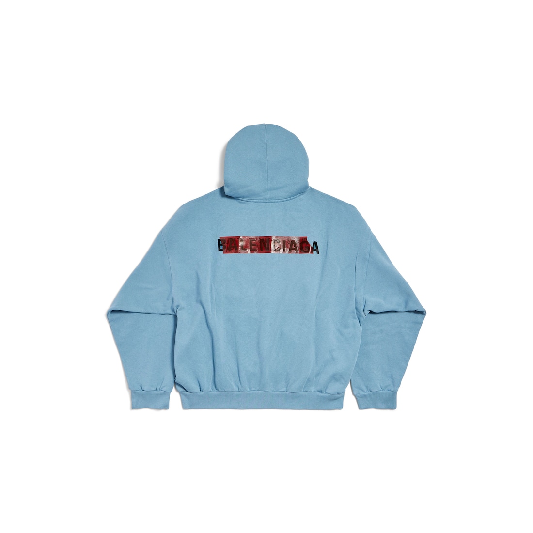 Balenciaga Hoodie Taped Balenciaga Back Medium Fit Para Hombre En Azul Grisáceo