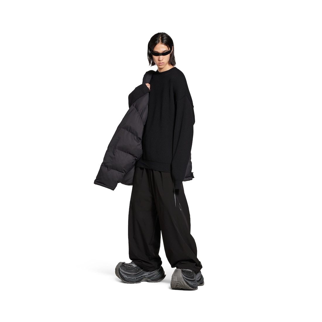 Balenciaga Jersey Con Cuello Redondo Elástico para Hombre en Negro