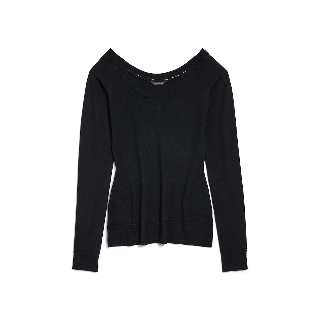 Balenciaga Jersey Off Shoulder V-neck para Hombre en Negro