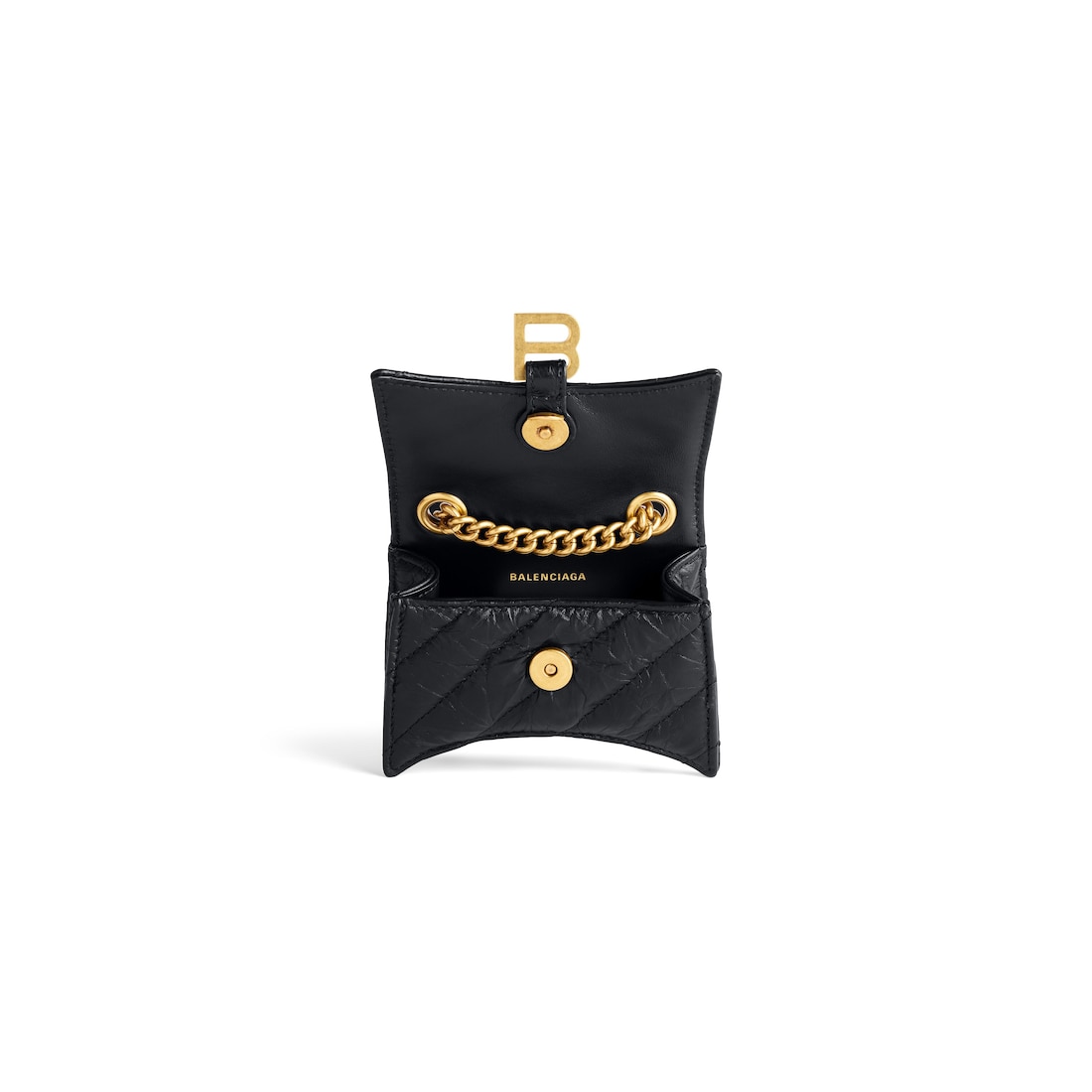 Balenciaga Minibolso Con Cadena Crush Acolchado Para Mujer En Negro