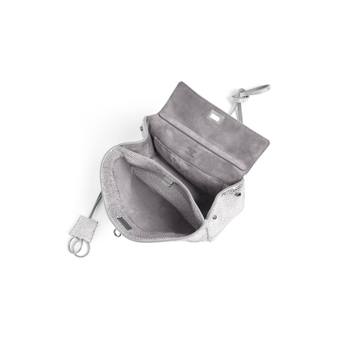 Balenciaga Minibolso De Mano Rodeo Con Estrás Para Mujer En Gris Humo