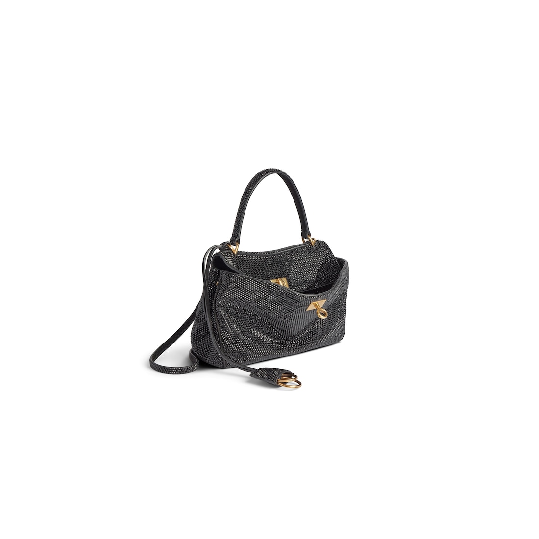 Balenciaga Minibolso De Mano Rodeo Con Estrás Para Mujer En Negro
