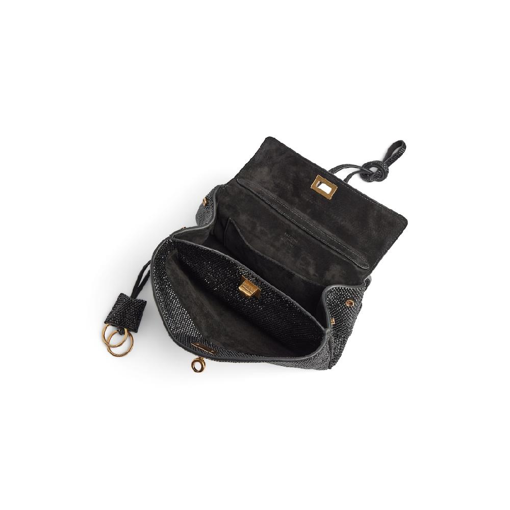 Balenciaga Minibolso De Mano Rodeo Con Estrás Para Mujer En Negro