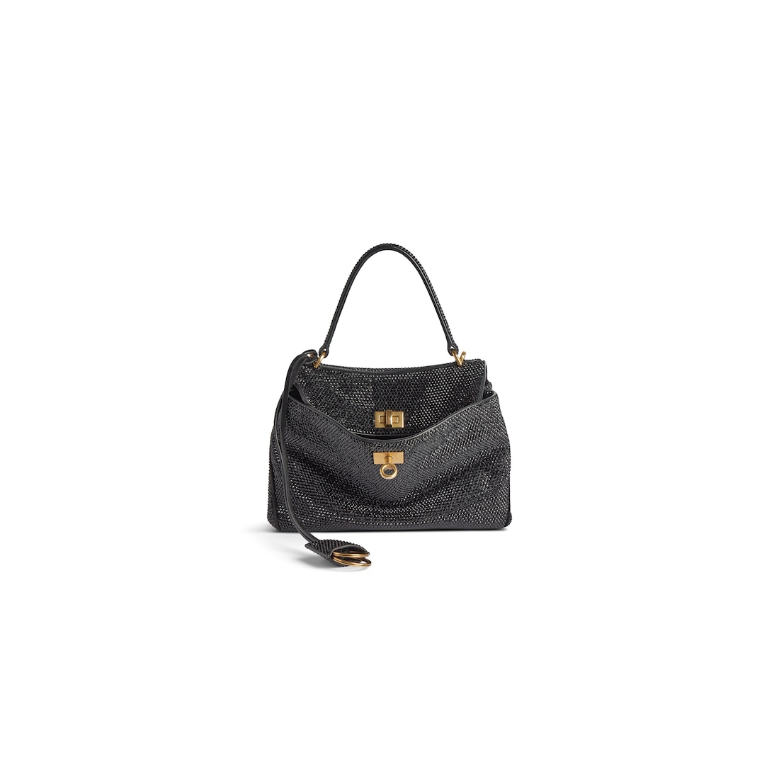 Balenciaga Minibolso De Mano Rodeo Con Estrás para Mujer en Negro