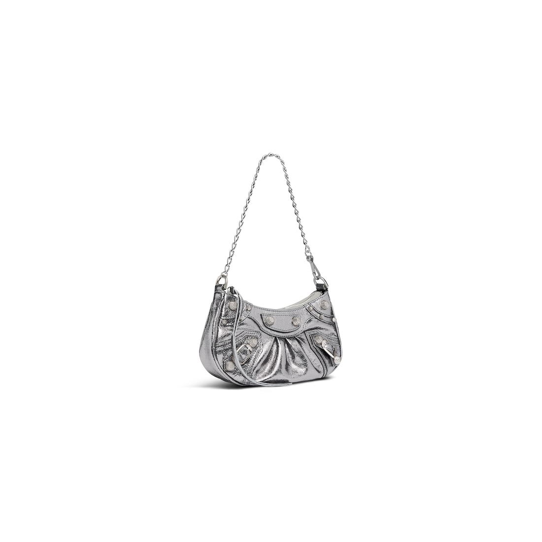 Balenciaga Minibolso Le Cagole Con Cadena Metalizado Para Mujer En Plata