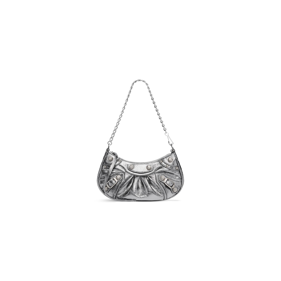 Balenciaga Minibolso Le Cagole Con Cadena Metalizado para Mujer en Plata