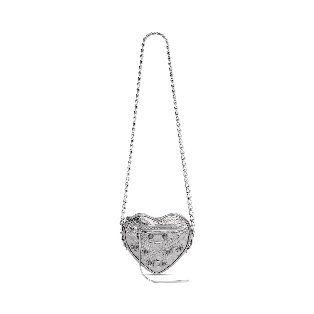 Balenciaga Minibolso Le Cagole Heart Metalizado para Mujer en Plateado