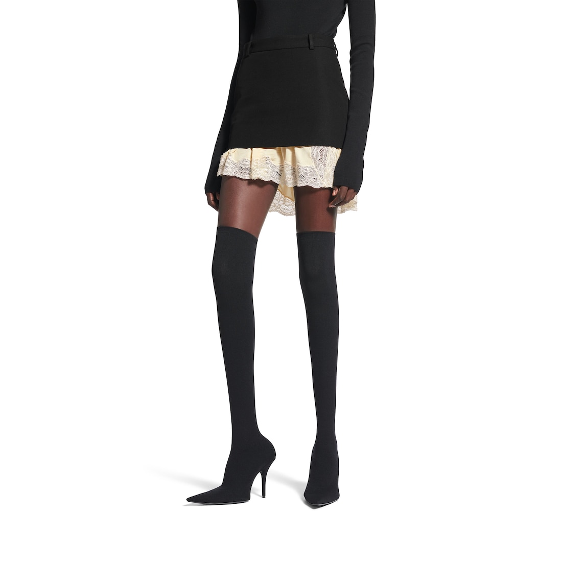 Balenciaga Minifalda Sastre Lingerie Para Mujer En Negro