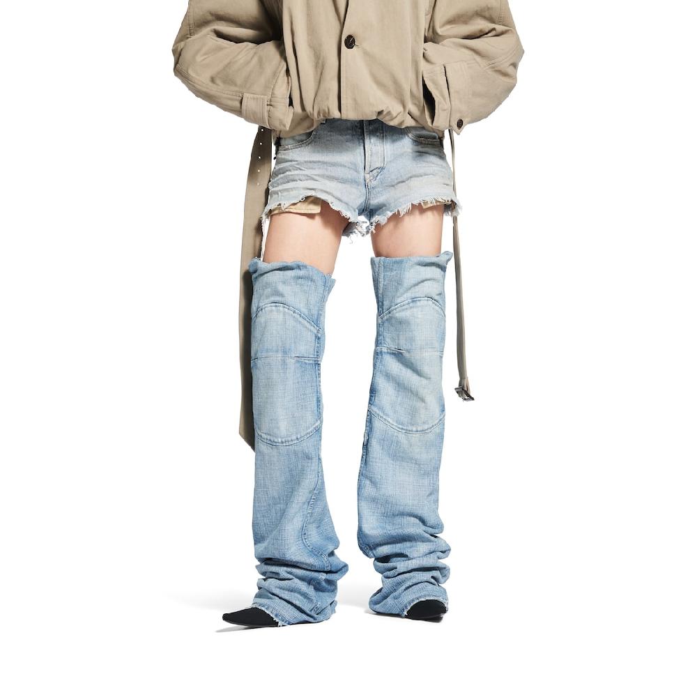 Balenciaga Minipantalón Corto Para Mujer En Azul Claro