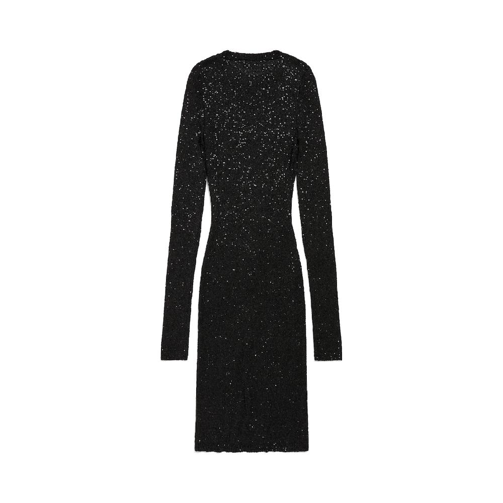 Balenciaga Minivestido Con Cuello Redondo Para Mujer En Negro