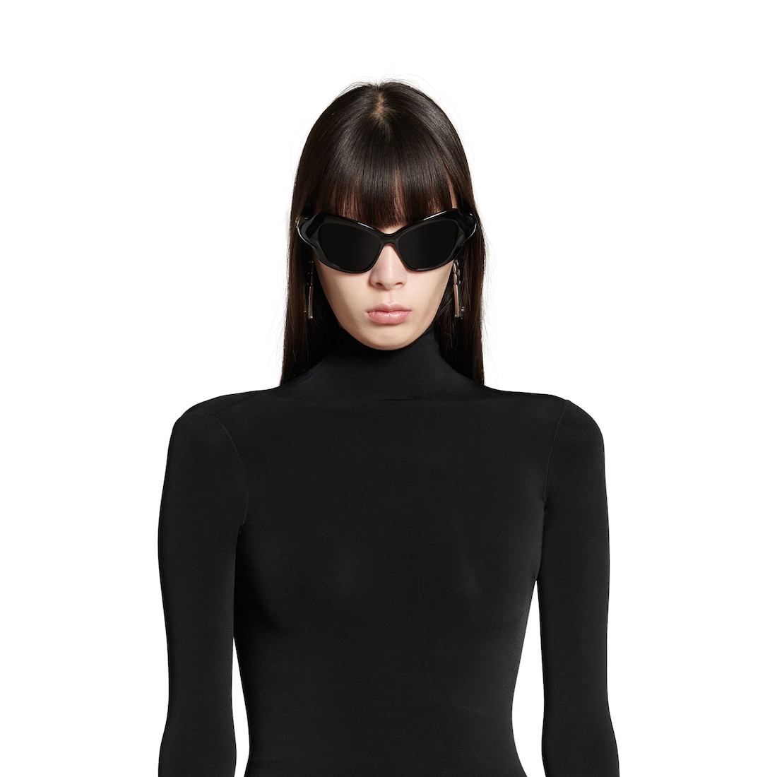 Balenciaga Minivestido De Manga Larga Balenciaga Para Mujer En Negro