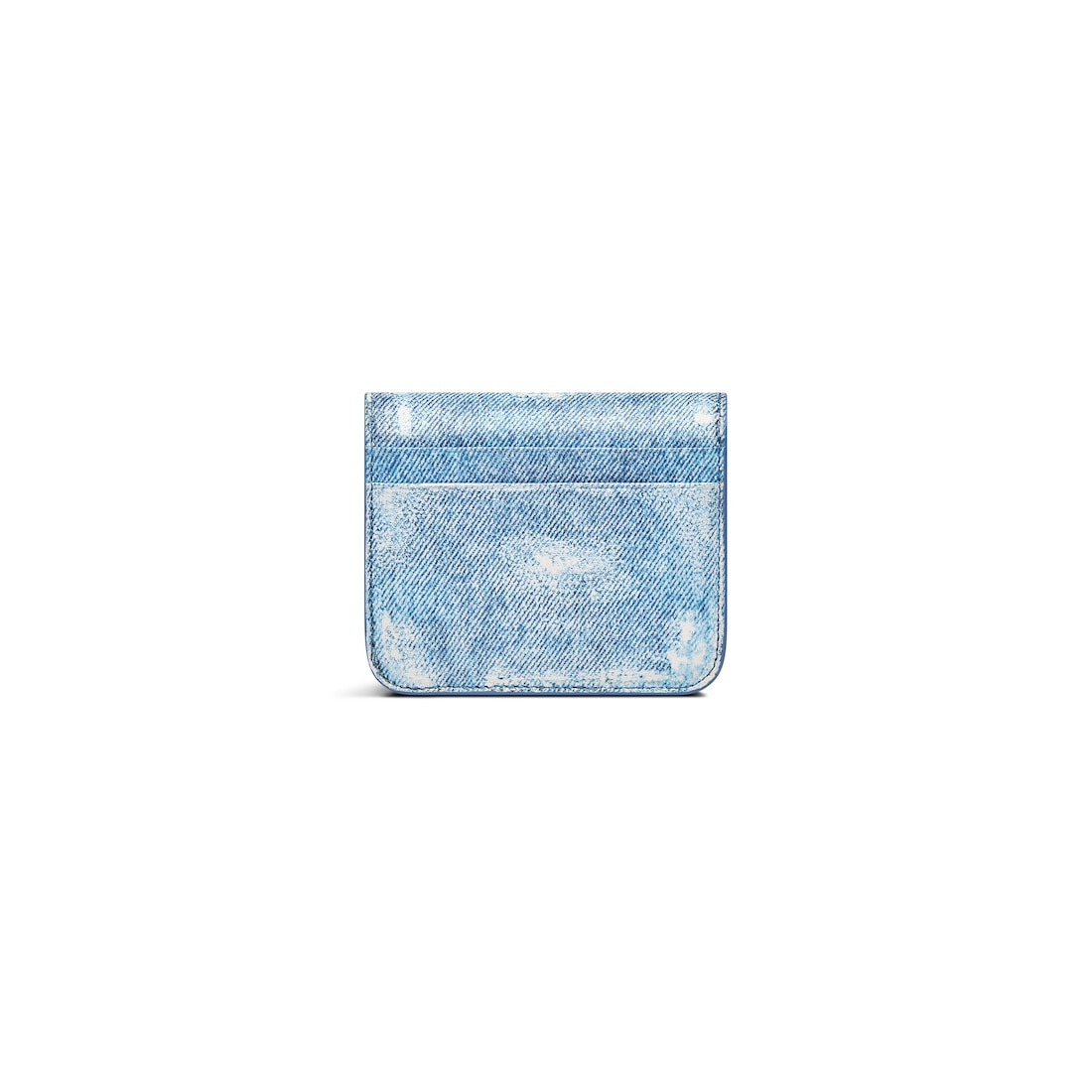 Balenciaga Monedero Con Solapa Y Tarjetero Cash Con Estampado Vaquero Para Mujer En Azul