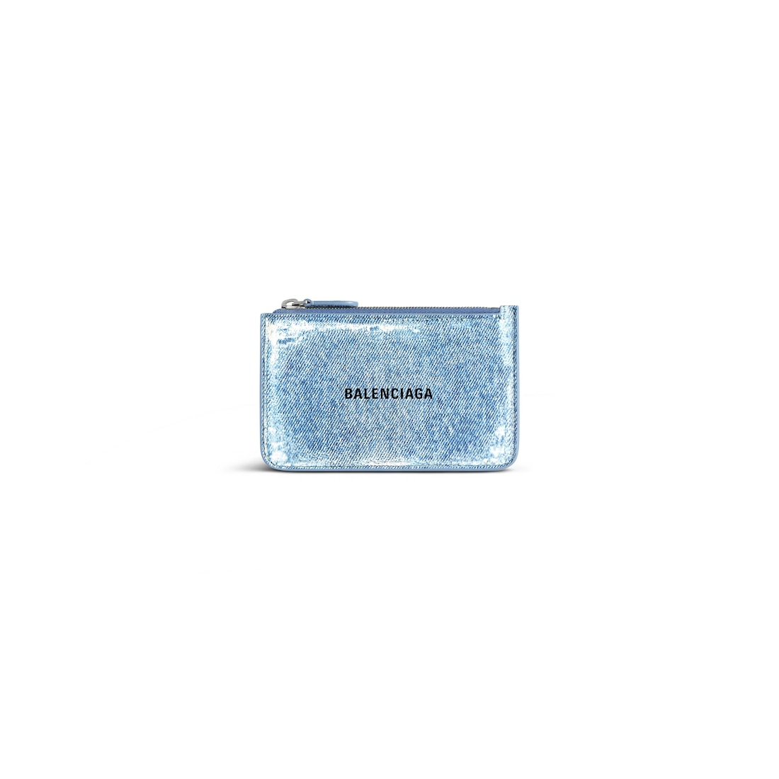 Balenciaga Monedero Y Tarjetero Alargado Cash Grande Con Estampado Vaquero para Mujer en Azul