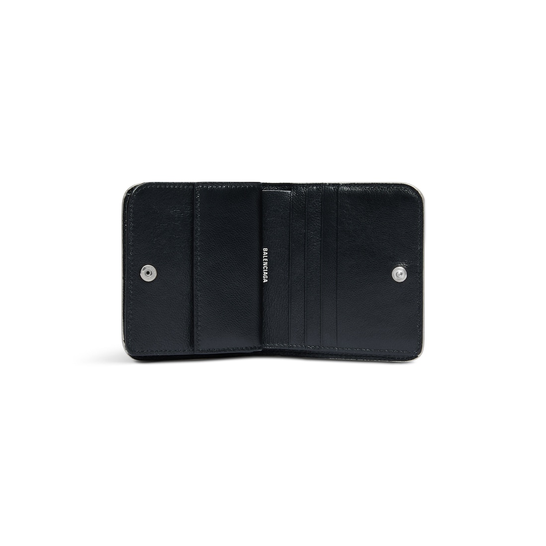 Balenciaga Monedero Y Tarjetero Con Solapa Cash De Tejido Centelleante Para Mujer En Plata