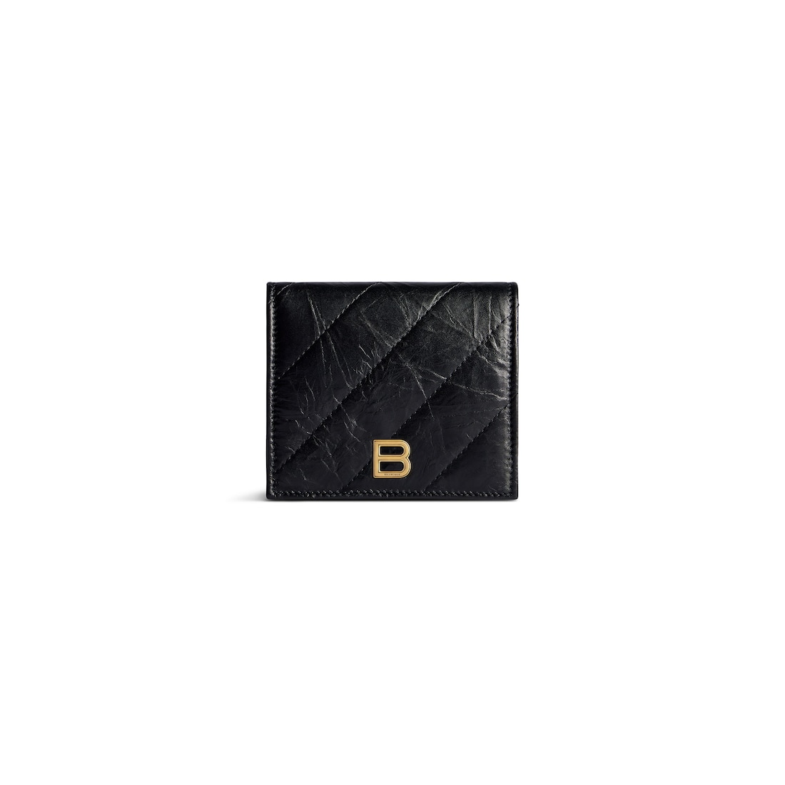 Balenciaga Monedero Y Tarjetero Con Solapa Crush Acolchado Para Mujer En Negro