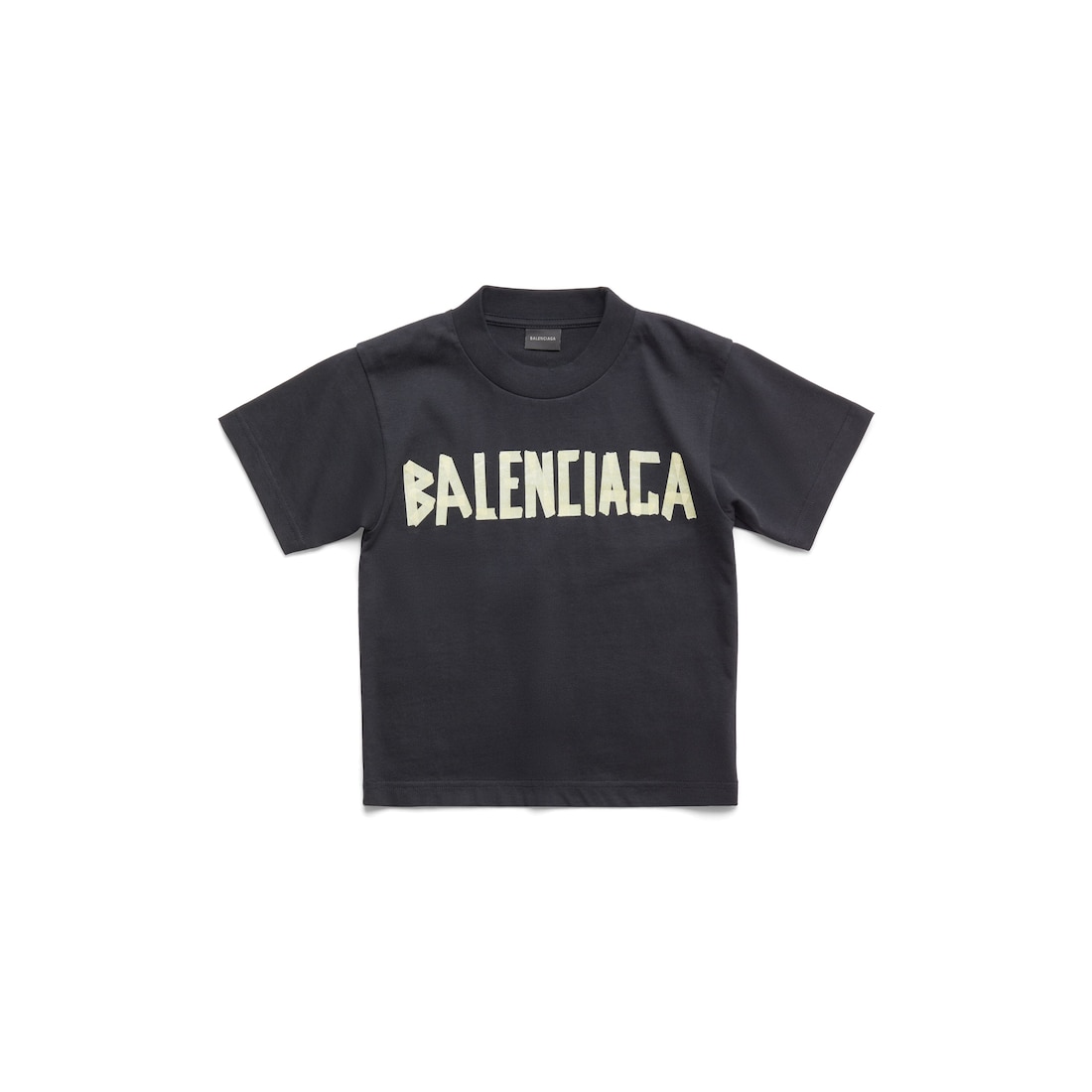 Balenciaga Niños - Camiseta Tape Type en Negro Degradado