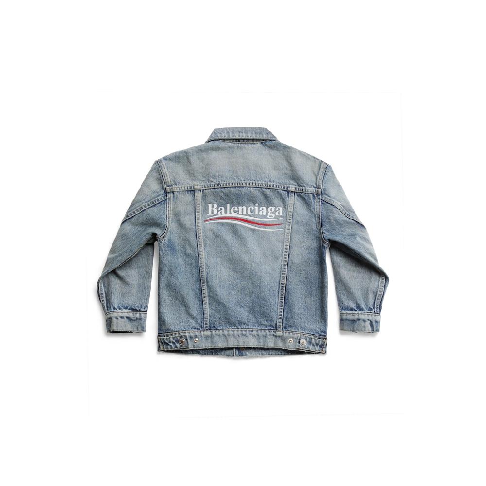 Balenciaga Niños - Chaqueta Political Campaign Oversized En Azul Claro