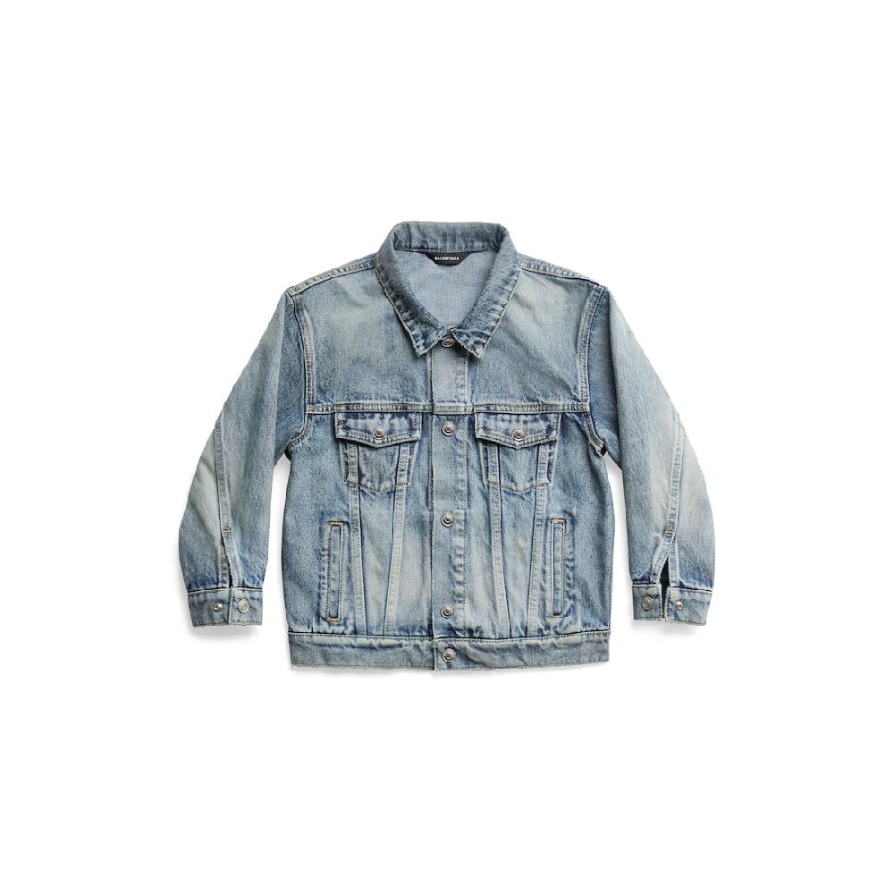 Balenciaga Niños - Chaqueta Political Campaign Oversized en Azul Claro