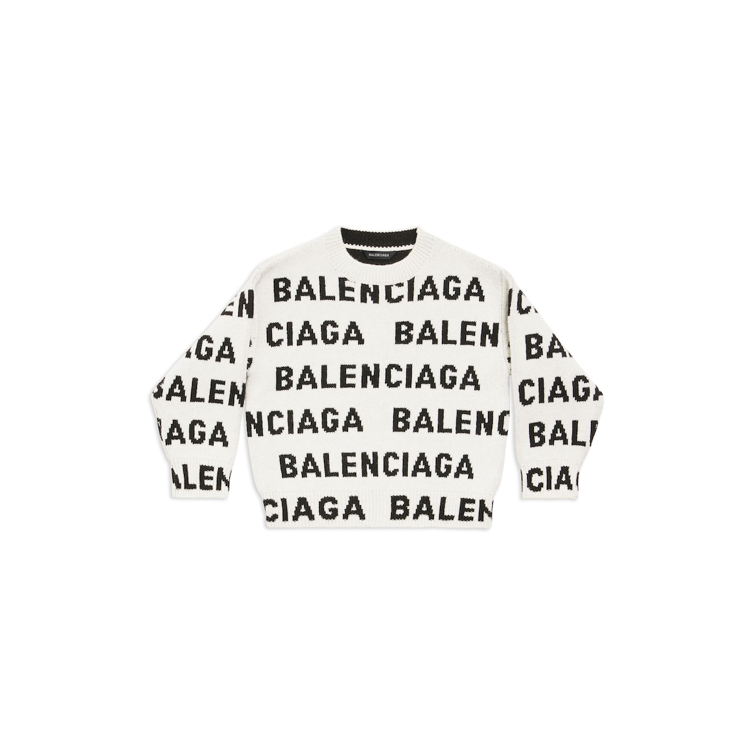 Balenciaga Niños - Jersey Bal Horizontal Allover en Blanco/negro