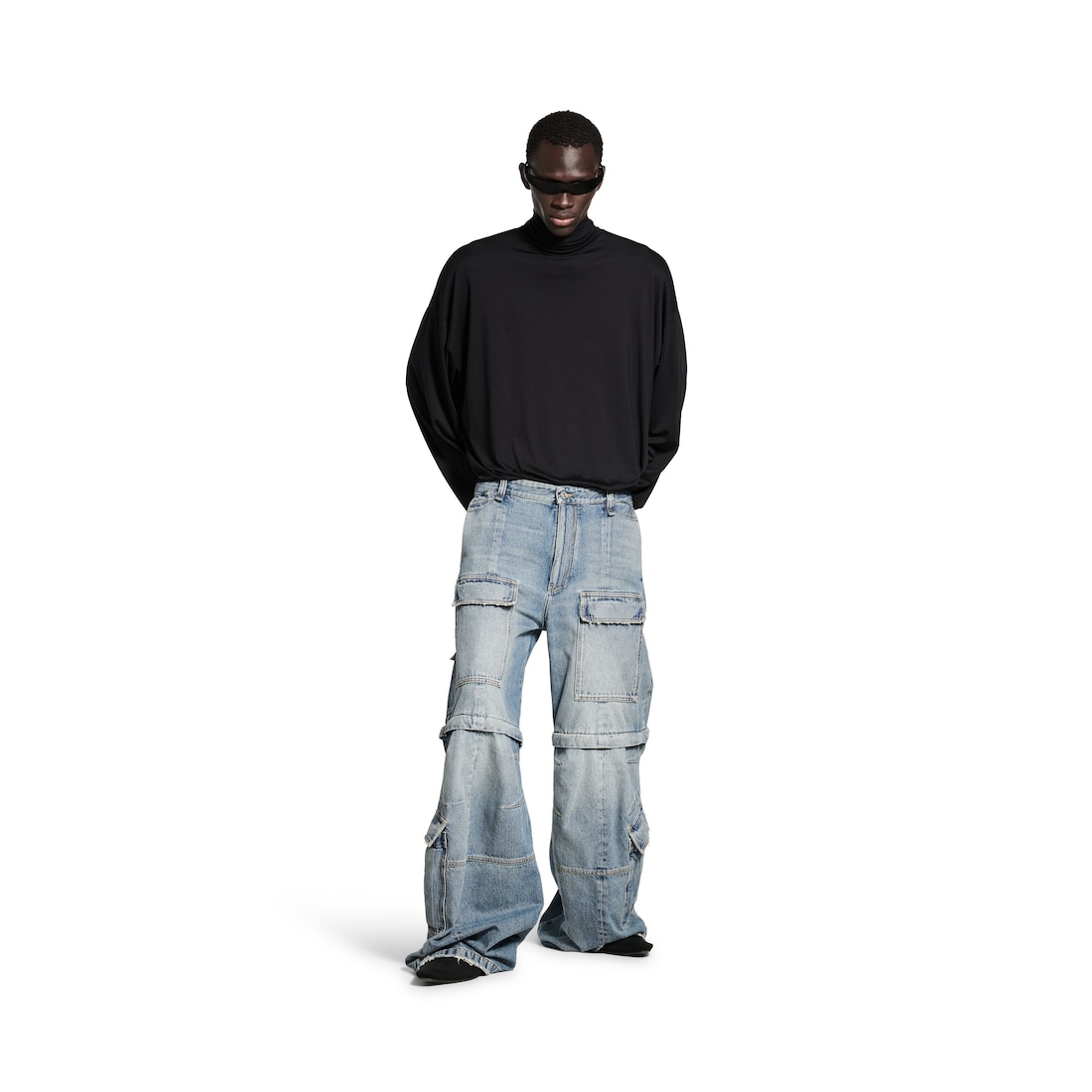 Balenciaga Pantalón Cargo Acampanado Para Mujer En Azul