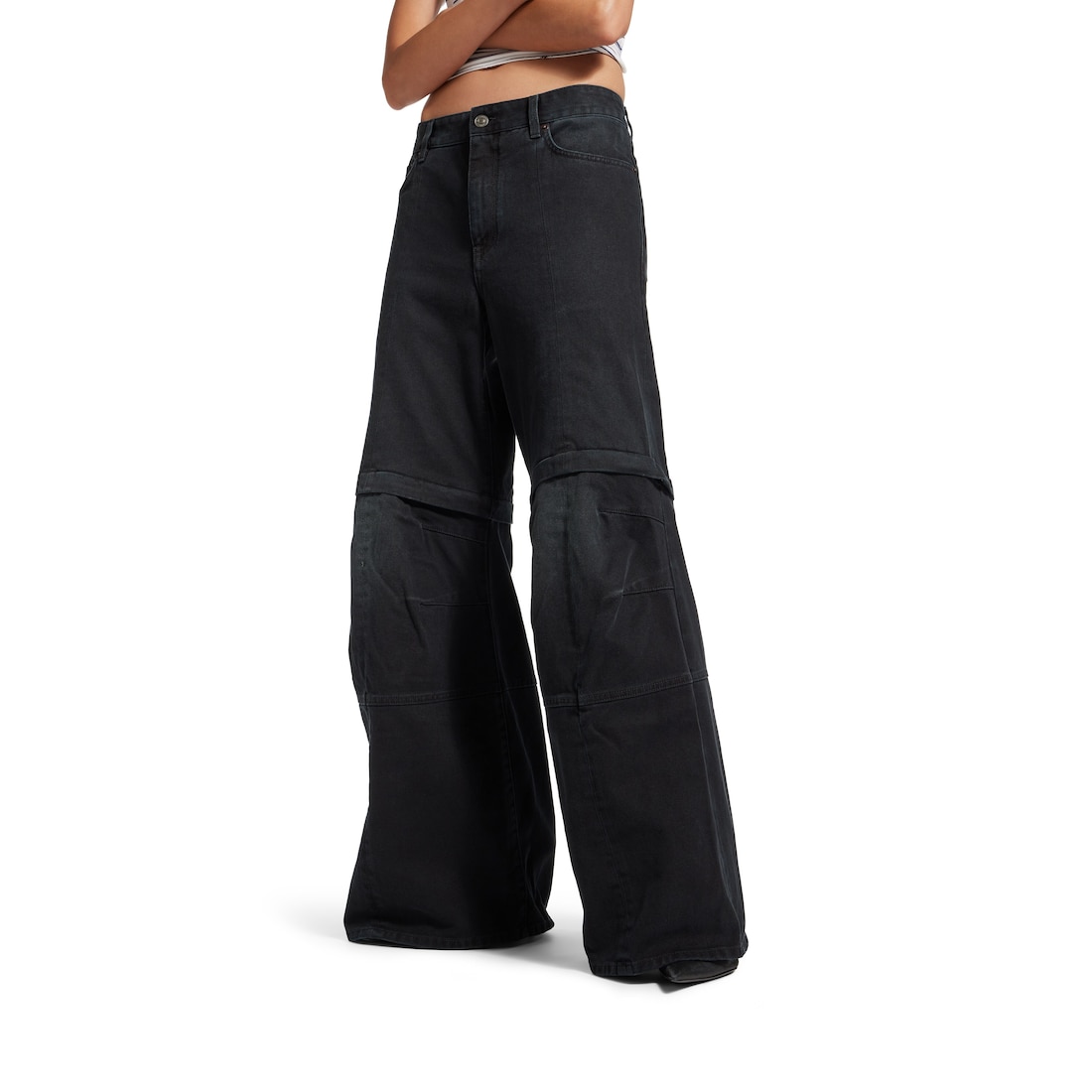 Balenciaga Pantalón Cargo Acampanado Para Mujer En Negro