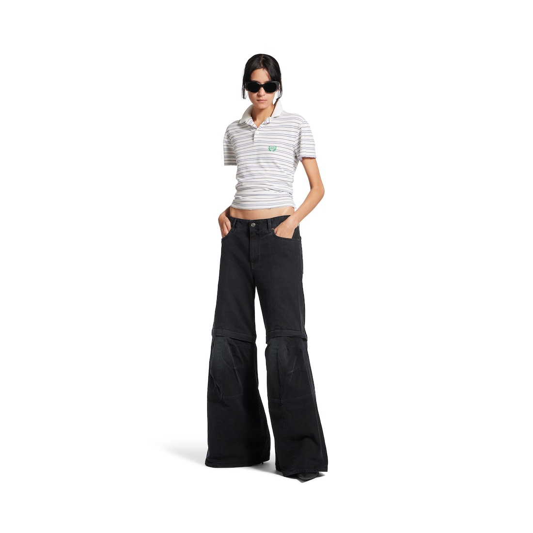 Balenciaga Pantalón Cargo Acampanado para Mujer en Negro