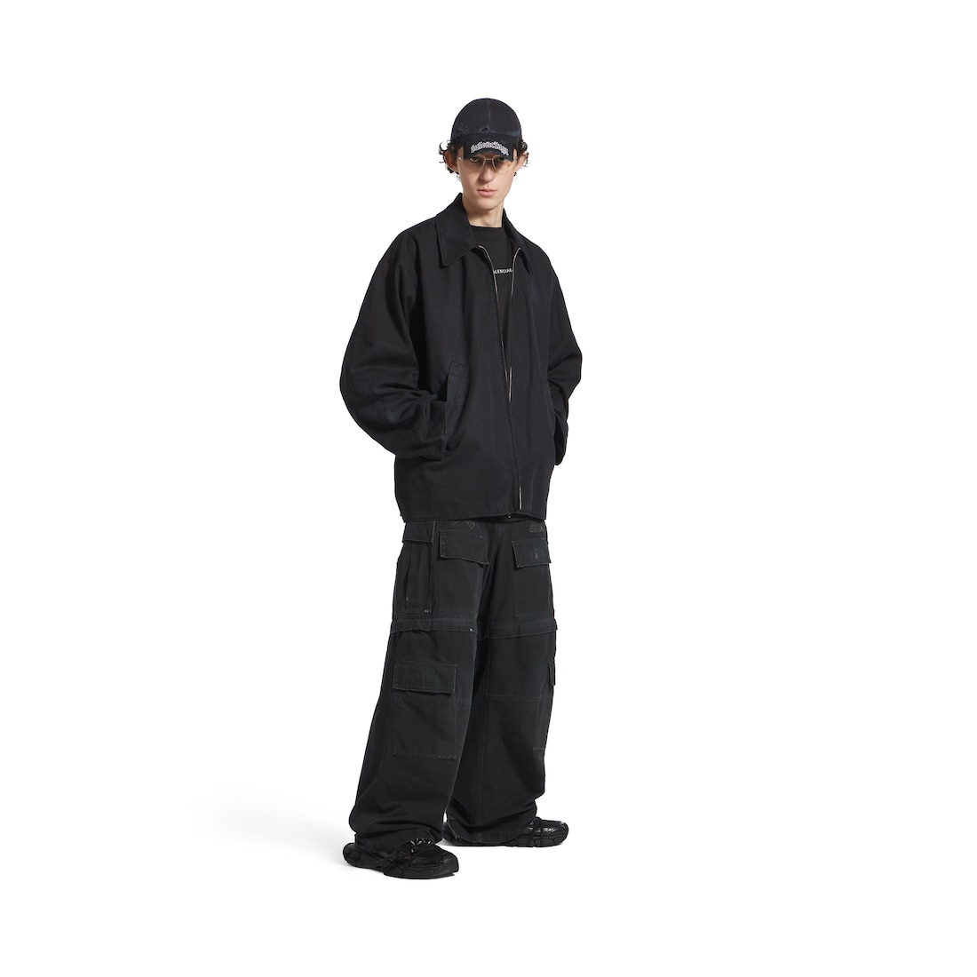 Balenciaga Pantalón Cargo Ancho para Hombre en Negro