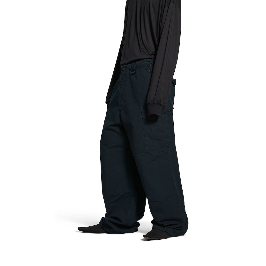 Balenciaga Pantalón Cargo Ancho Para Hombre En Tinta