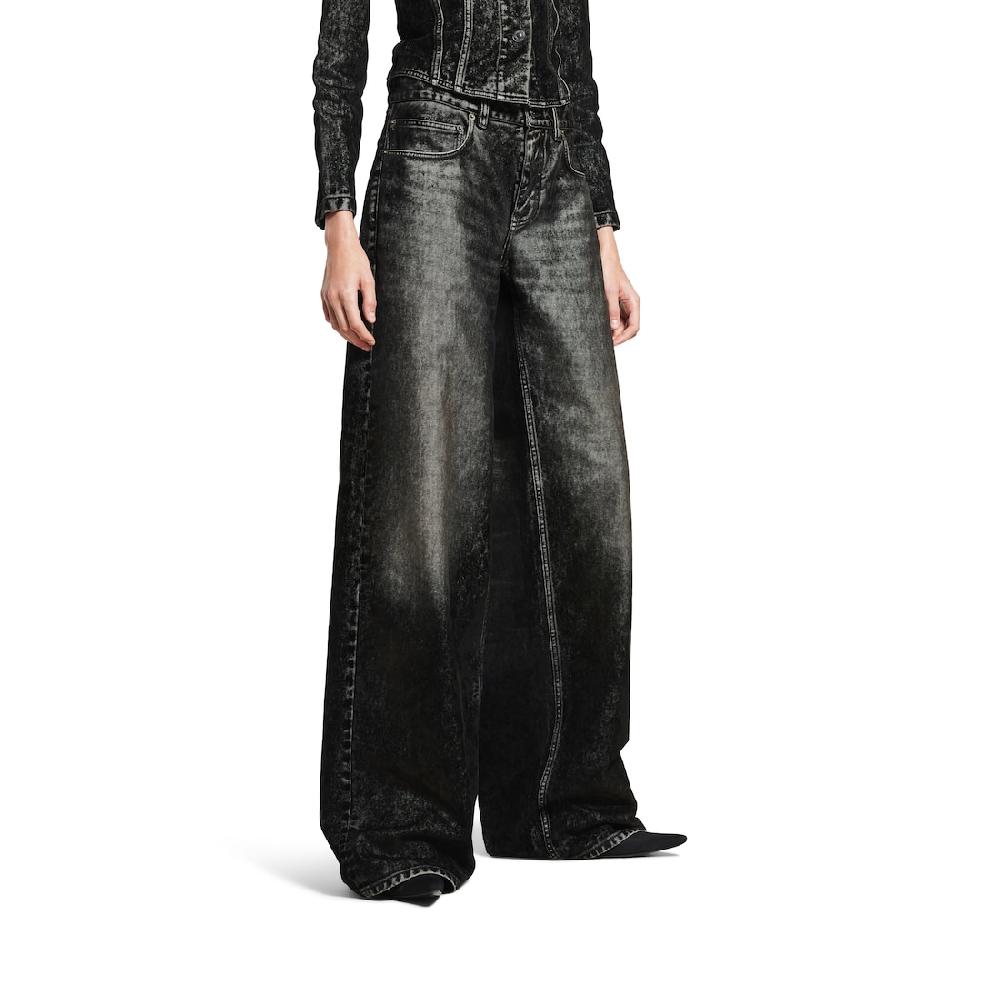 Balenciaga Pantalón Con Pernera Ancha Baggy Para Mujer En Negro