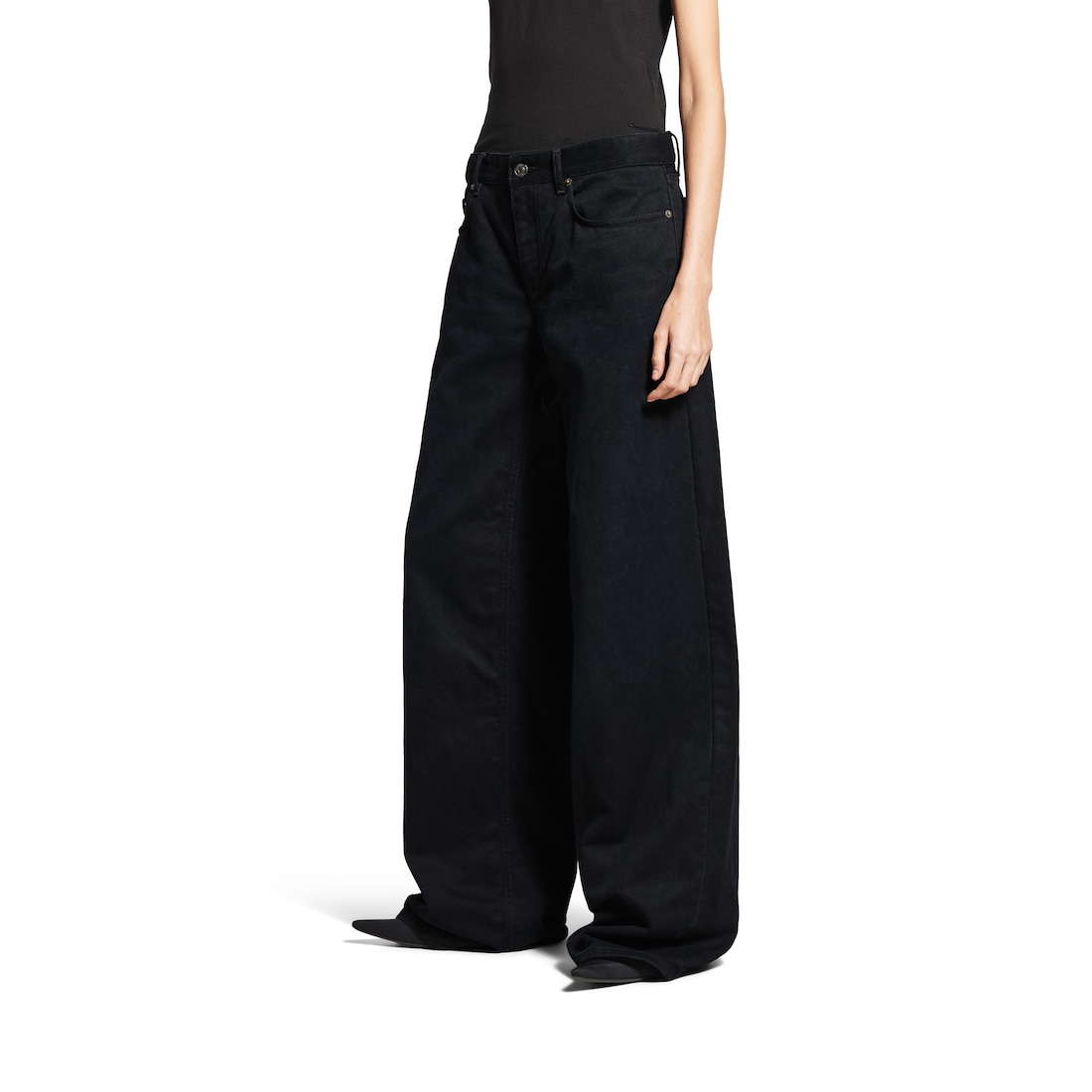 Balenciaga Pantalón Con Pernera Ancha Baggy Para Mujer En Negro