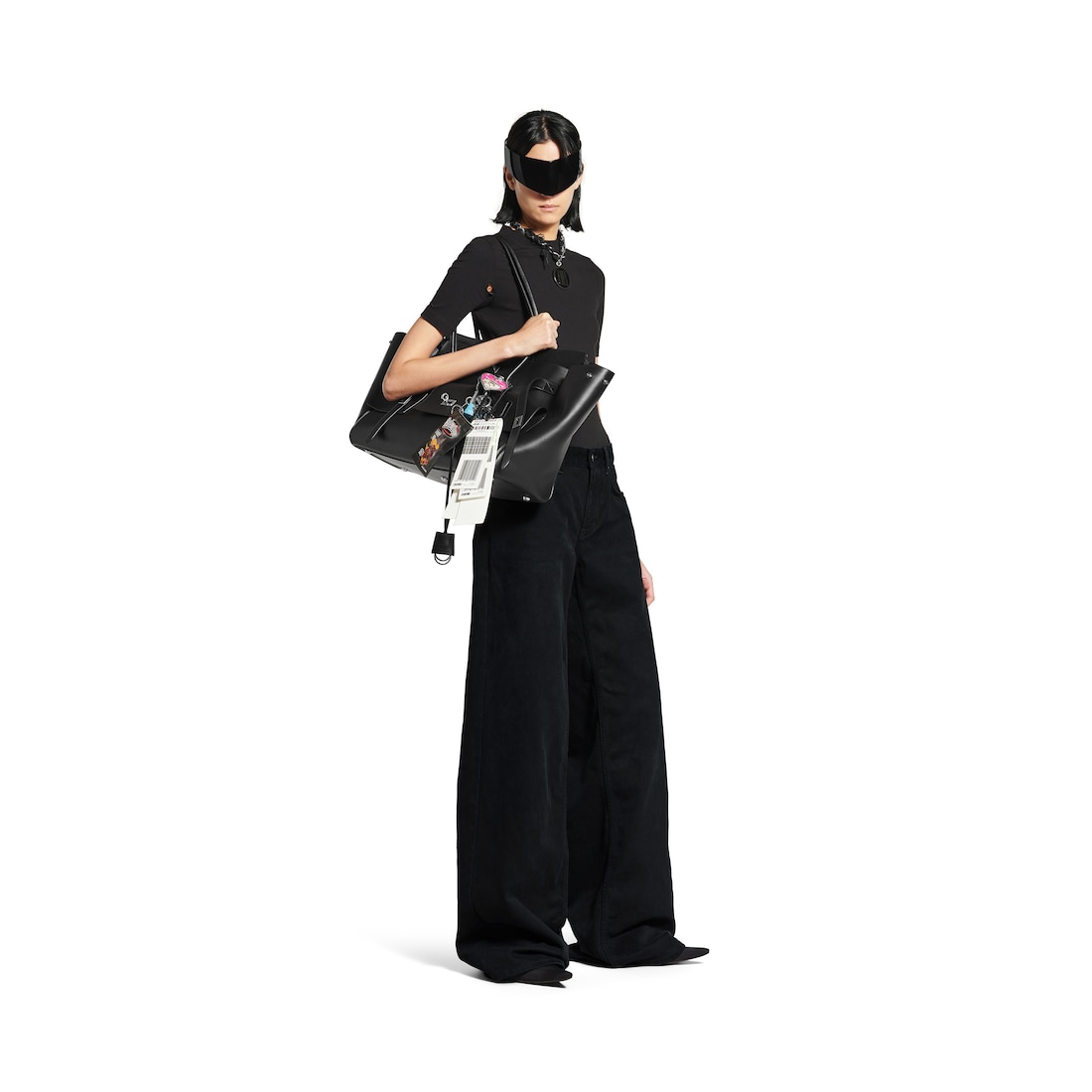 Balenciaga Pantalón Con Pernera Ancha Baggy para Mujer en Negro