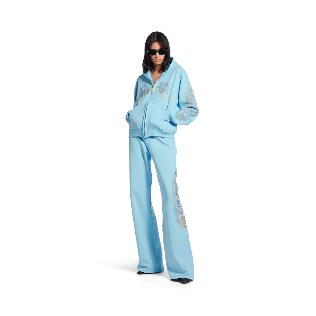 Balenciaga Pantalón De Chándal Acampanado Tacky Tattoo para Mujer en Azul Claro