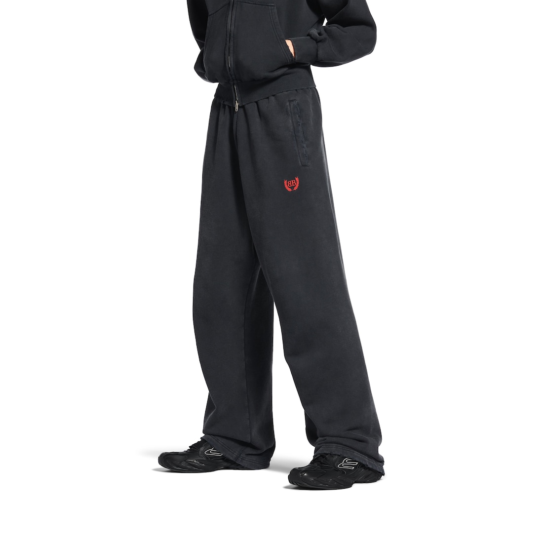 Balenciaga Pantalón De Chándal Baggy Laurel Classic Para Hombre En Negro Descolorido