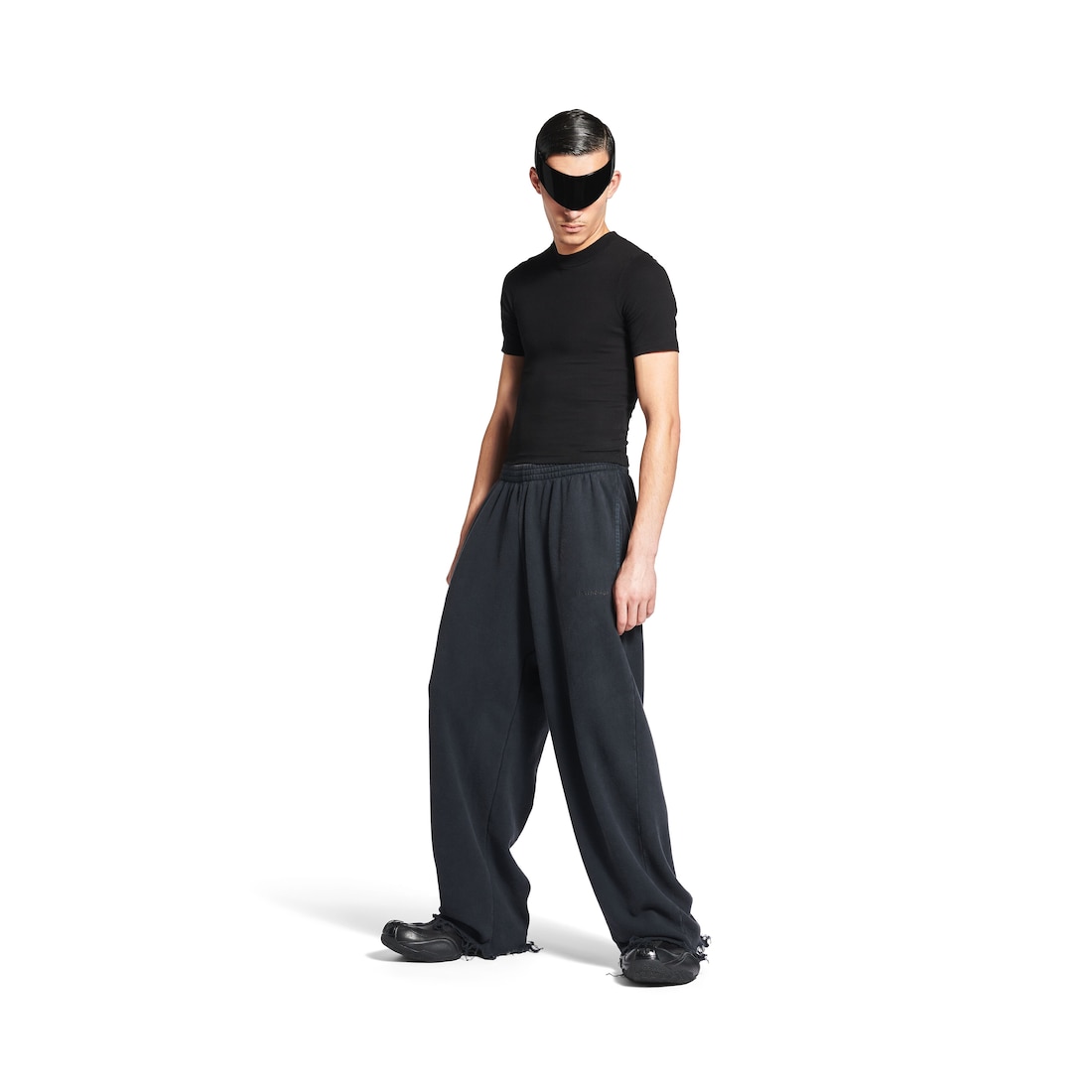 Balenciaga Pantalón De Chándal Balenciaga Nail Polish Cropped En Negro Descolorido