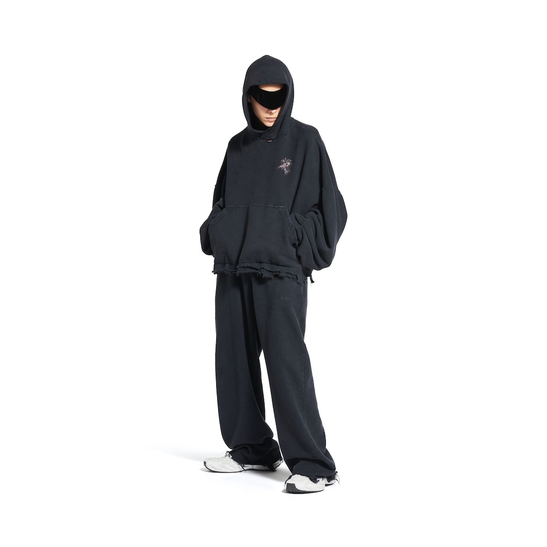 Balenciaga Pantalón De Chándal Balenciaga Nail Polish Cropped En Negro Descolorido