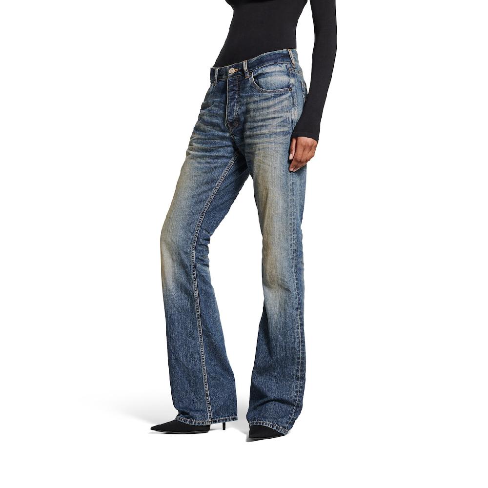 Balenciaga Pantalón De Corte Recto Para Mujer En Azul