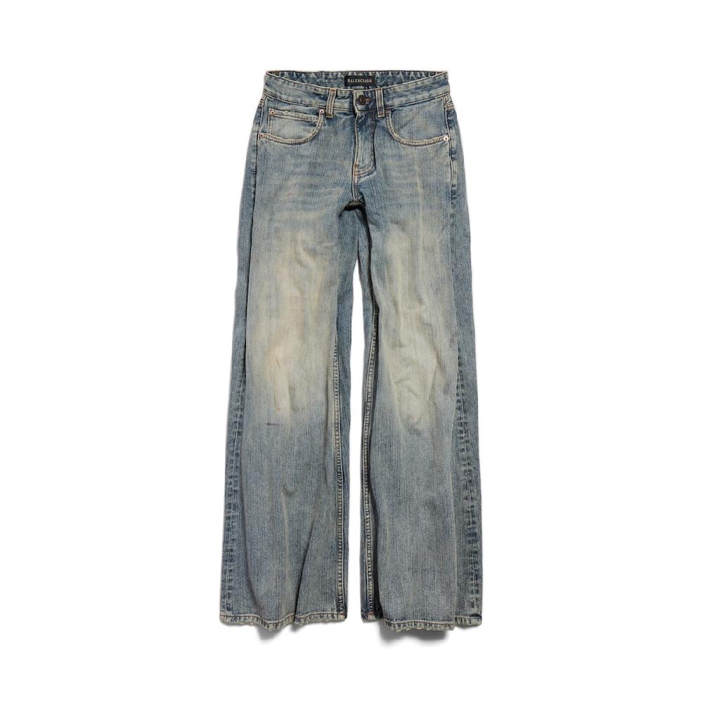 Balenciaga Pantalón De Talle Bajo Baggy para Mujer en Azul