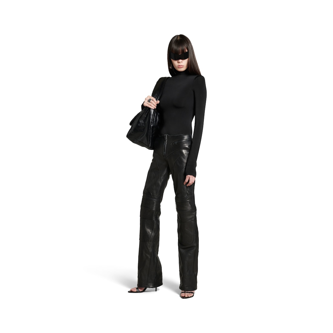 Balenciaga Pantalón De Talle Bajo Biker para Mujer en Negro