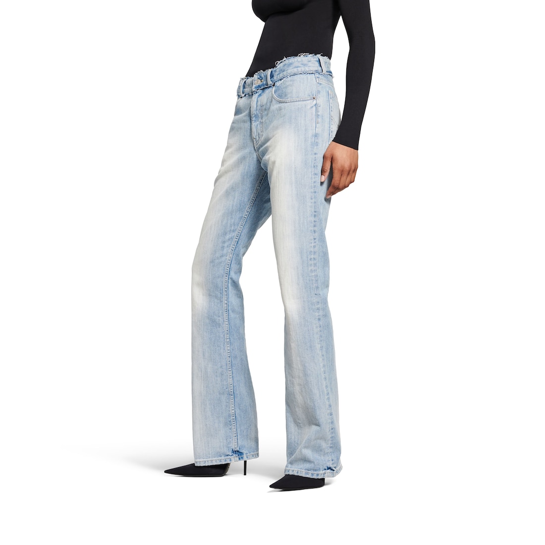 Balenciaga Pantalón De Talle Bajo Para Mujer En Azul Claro