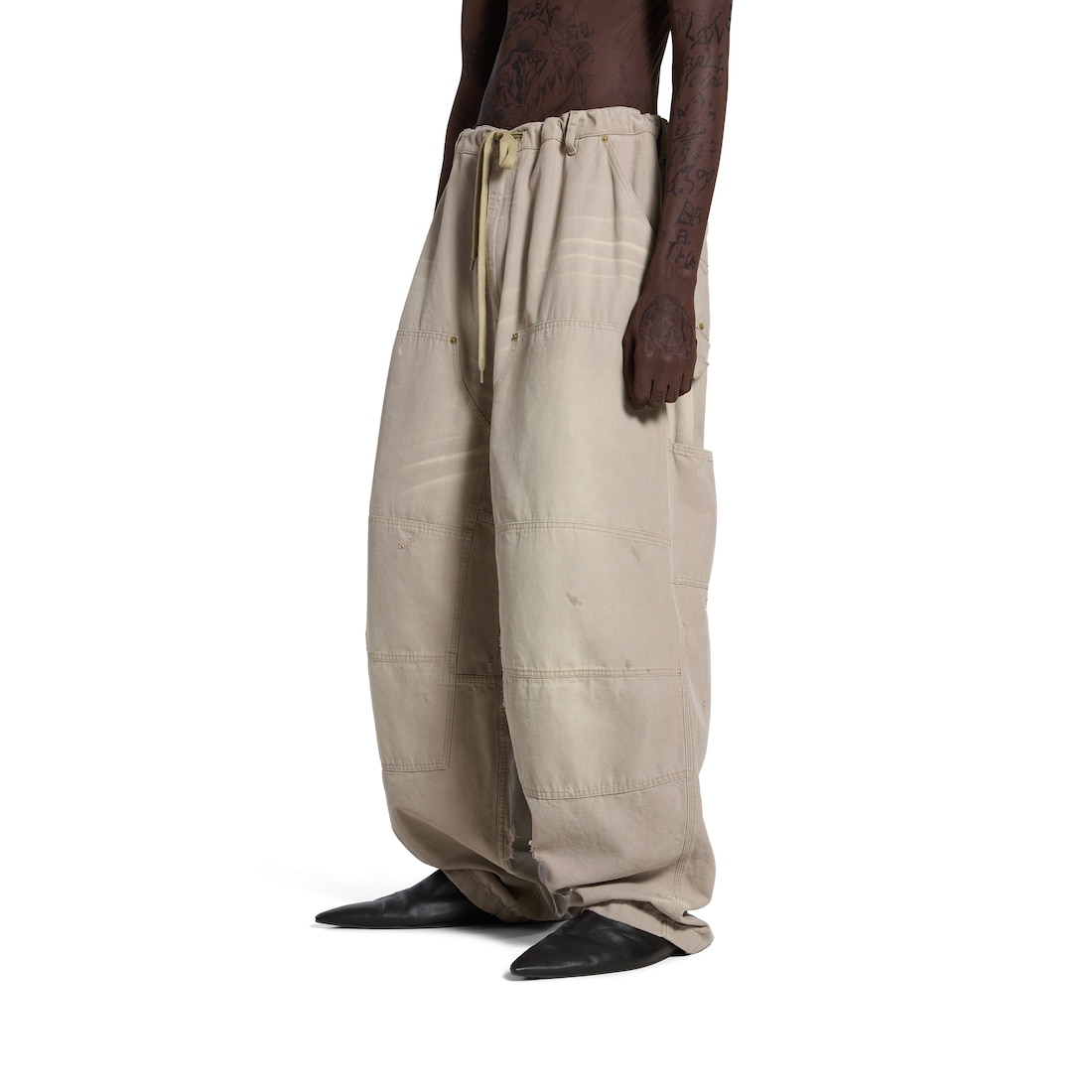 Balenciaga Pantalón Double Knee Para Hombre En Beige