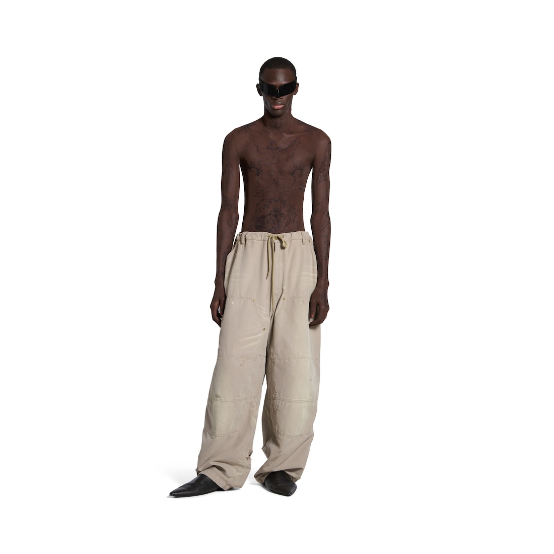 Balenciaga Pantalón Double Knee Para Hombre En Beige