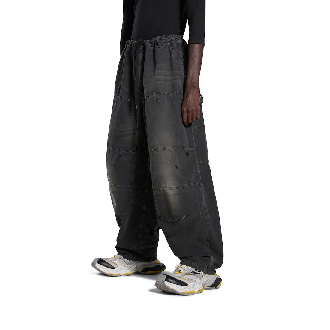 Balenciaga Pantalón Double Knee Para Hombre En Negro