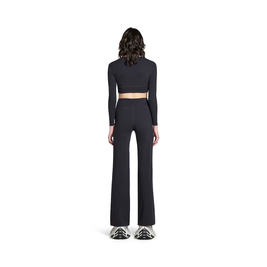 Balenciaga Pantalón Slim Acampanado Activewear Para Mujer En Negro