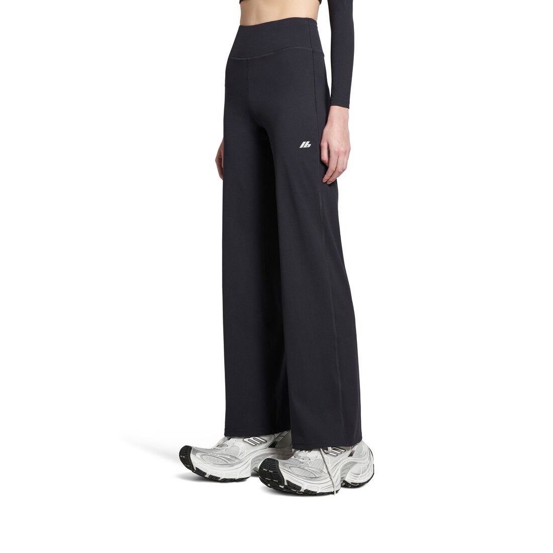 Balenciaga Pantalón Slim Acampanado Activewear Para Mujer En Negro