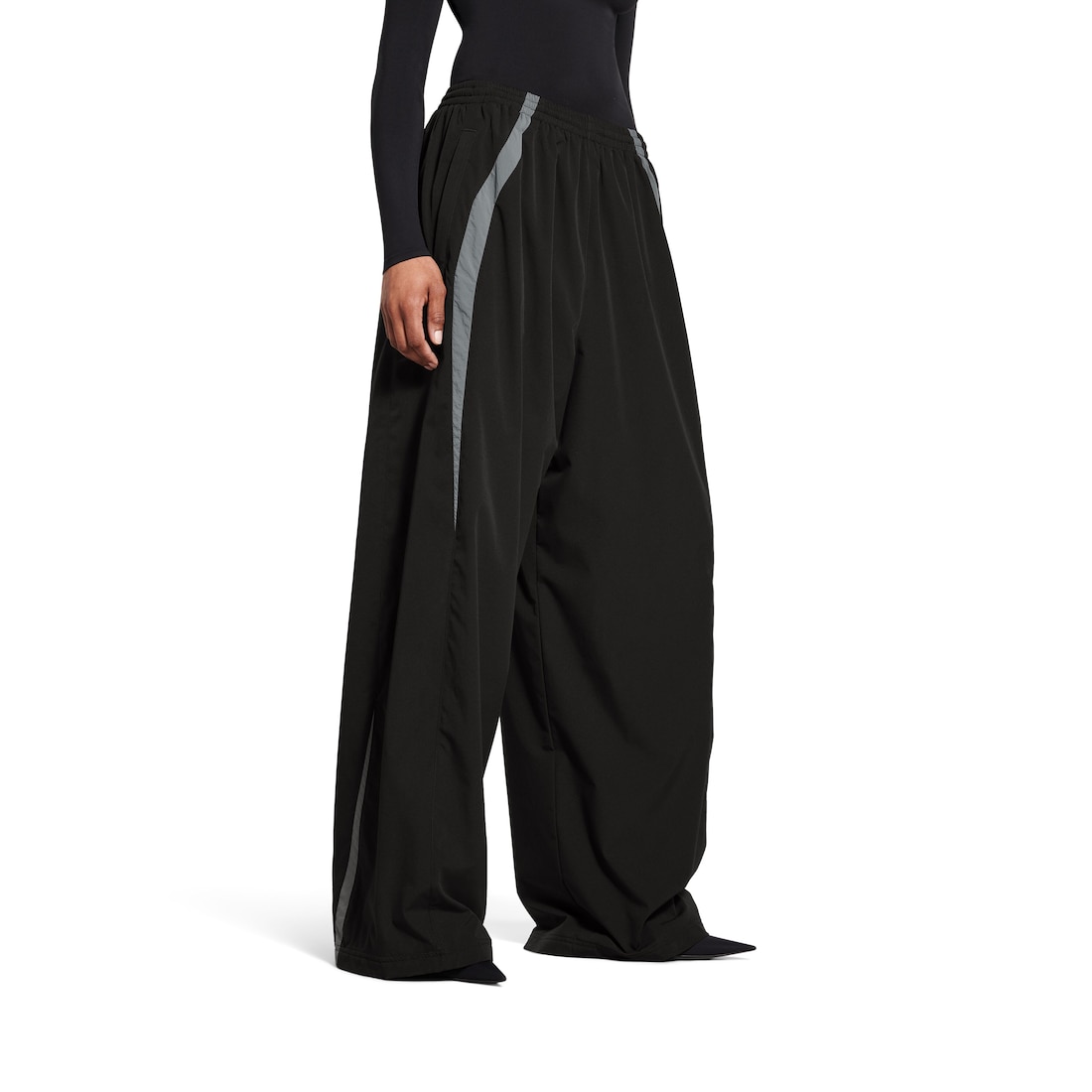 Balenciaga Pantalón Tracksuit Ancho Para Hombre En Negro/gris