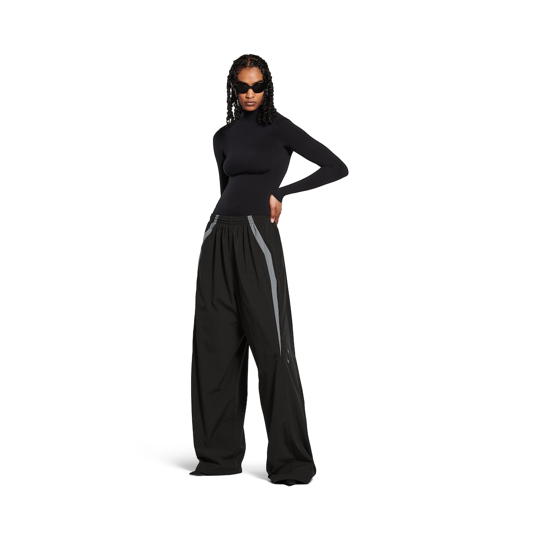 Balenciaga Pantalón Tracksuit Ancho para Hombre en Negro/gris