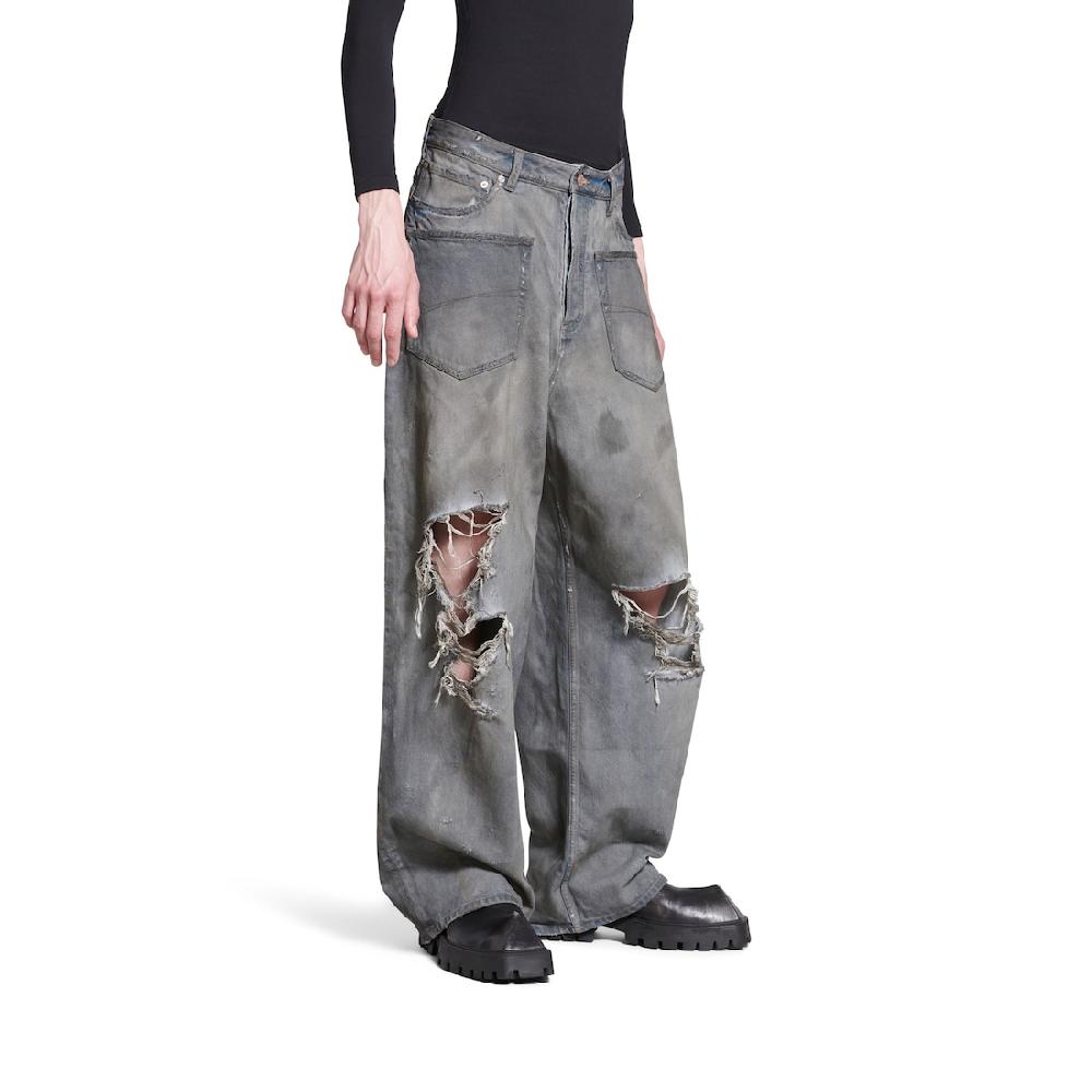 Balenciaga Pantalón Vaquero Con Bolsillos Patched Baggy En Azul
