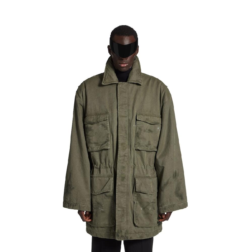 Balenciaga Parka Disproportionate Para Hombre En Verde